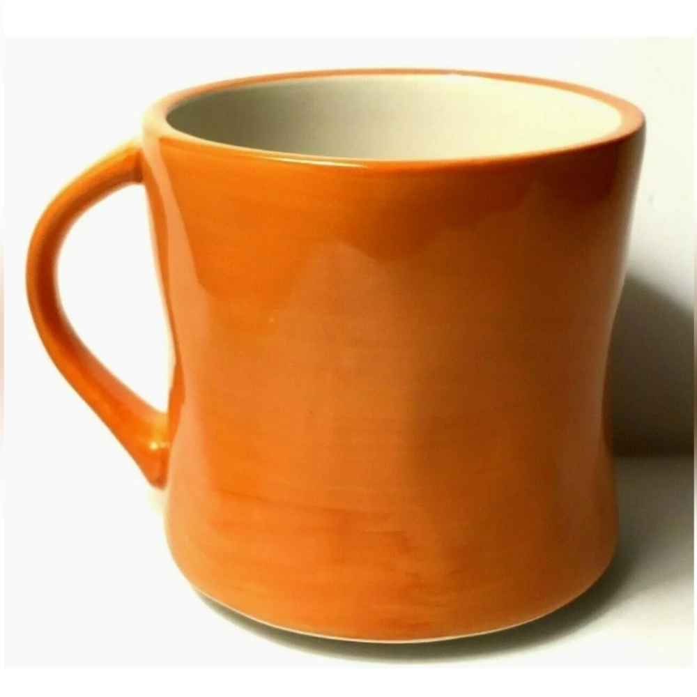 Anthropologie FALL Mug Hand Painted Letter Orange Ceramic Mug with Letter C - Picture 2 of 4